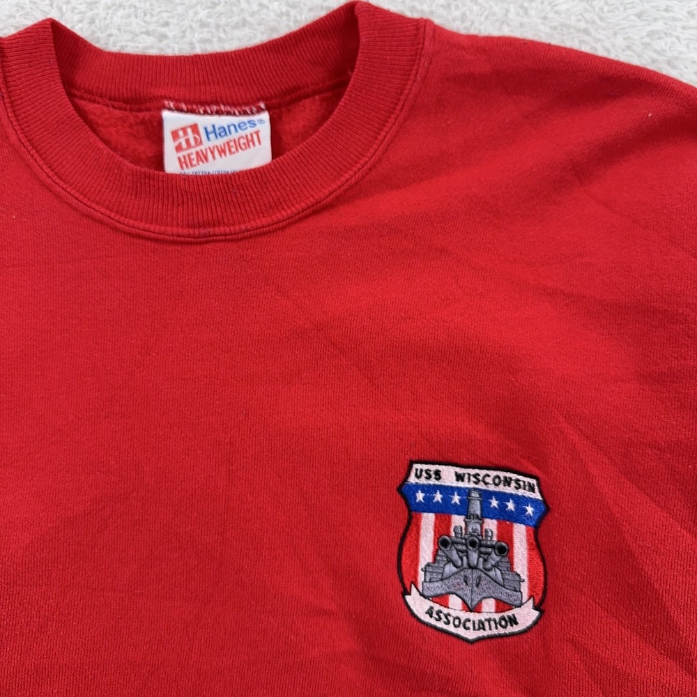 Vintage USS Wisconsin Association US‎ Navy Battleship Sweatshirt Mens L/XL BB-64